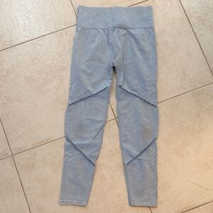 Soul Cycle Light Blue Leggings with Geometric Detailing
